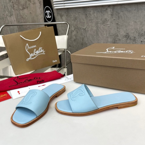 Cheap Christian Louboutin CL Slippers For Women #1185081 Replica Wholesale [$92.00 USD] [ITEM#1185081] on Replica Christian Louboutin CL Slippers