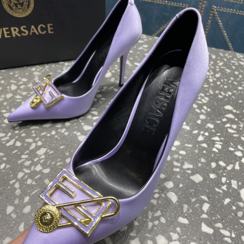 Cheap Versace High-Heeled Shoes For Women #1185594 Replica Wholesale [$115.00 USD] [ITEM#1185594] on Replica Versace High-Heeled Shoes