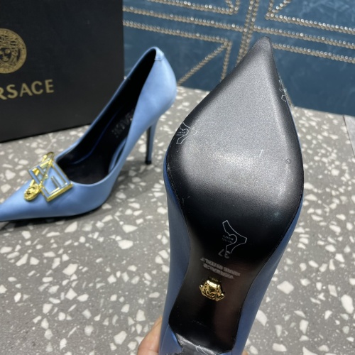 Cheap Versace High-Heeled Shoes For Women #1185598 Replica Wholesale [$115.00 USD] [ITEM#1185598] on Replica Versace High-Heeled Shoes