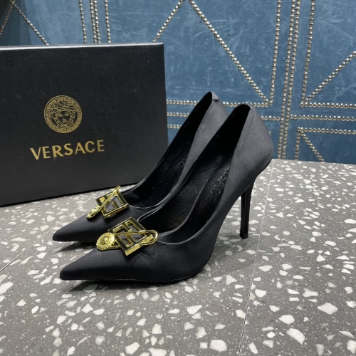 Cheap Versace High-Heeled Shoes For Women #1185600 Replica Wholesale [$115.00 USD] [ITEM#1185600] on Replica Versace High-Heeled Shoes