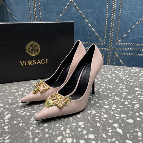 Cheap Versace High-Heeled Shoes For Women #1185603 Replica Wholesale [$115.00 USD] [ITEM#1185603] on Replica Versace High-Heeled Shoes