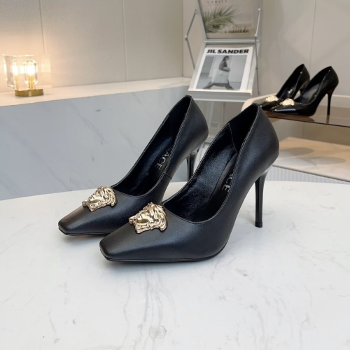 Cheap Versace High-Heeled Shoes For Women #1185978 Replica Wholesale [$80.00 USD] [ITEM#1185978] on Replica Versace High-Heeled Shoes