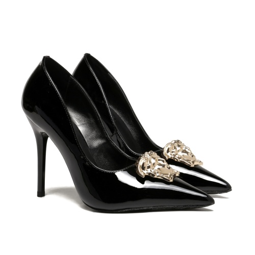 Cheap Versace High-Heeled Shoes For Women #1185992 Replica Wholesale [$92.00 USD] [ITEM#1185992] on Replica Versace High-Heeled Shoes