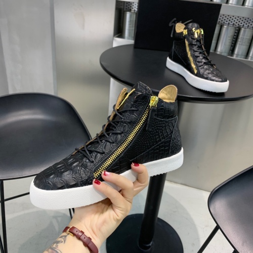 Cheap Giuseppe Zanotti High Tops Shoes For Men #1186148 Replica Wholesale [$92.00 USD] [ITEM#1186148] on Replica Giuseppe Zanotti High Tops Shoes