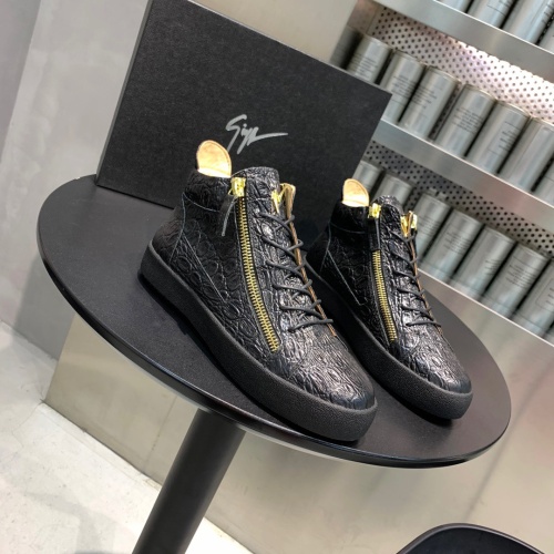 Cheap Giuseppe Zanotti High Tops Shoes For Men #1186150 Replica Wholesale [$92.00 USD] [ITEM#1186150] on Replica Giuseppe Zanotti High Tops Shoes