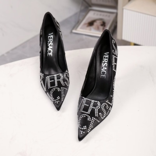 Cheap Versace High-Heeled Shoes For Women #1187398 Replica Wholesale [$88.00 USD] [ITEM#1187398] on Replica Versace High-Heeled Shoes