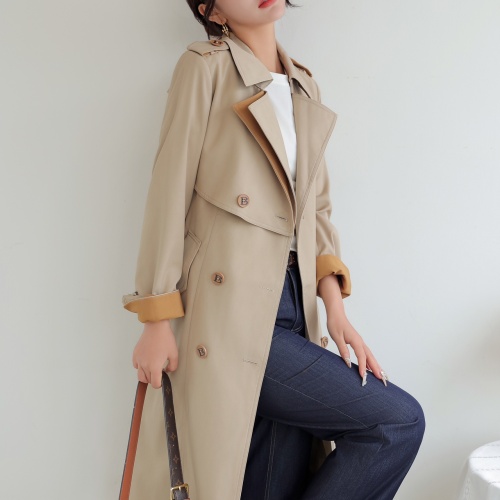 Cheap Burberry Trench Coat Long Sleeved For Women #1187717 Replica Wholesale [p.14781.12 RUB] [ITEM#1187717] on Replica Burberry Trench Coat