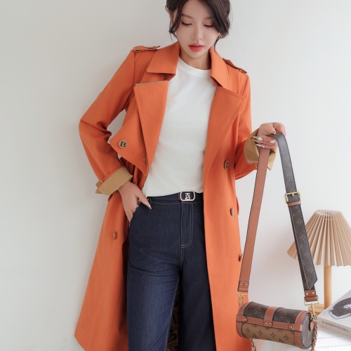 Cheap Burberry Trench Coat Long Sleeved For Women #1187718 Replica Wholesale [$160.00 USD] [ITEM#1187718] on Replica Burberry Trench Coat