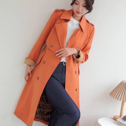 Cheap Burberry Trench Coat Long Sleeved For Women #1187718 Replica Wholesale [$160.00 USD] [ITEM#1187718] on Replica Burberry Trench Coat