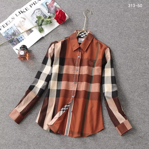 Cheap Burberry Shirts Long Sleeved For Women #1192313 Replica Wholesale [$38.00 USD] [ITEM#1192313] on Replica Burberry Shirts