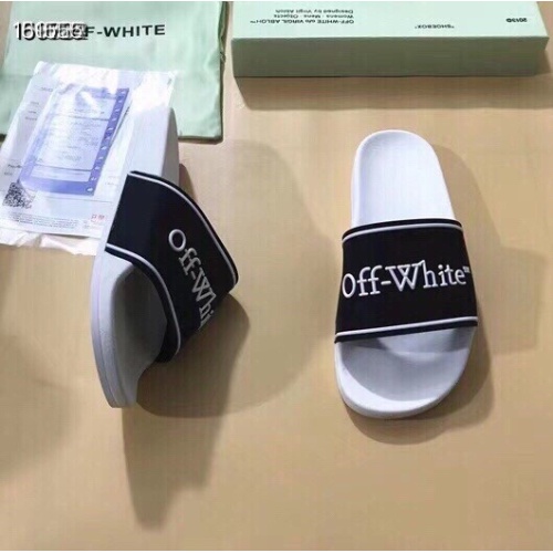 Cheap Off-White Slippers For Men #1195436 Replica Wholesale [$45.00 USD] [ITEM#1195436] on Replica Off-White Slippers