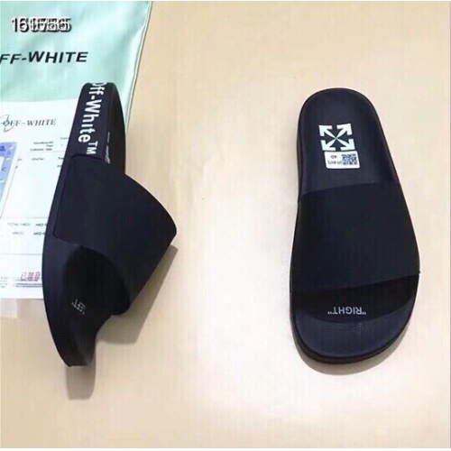 Cheap Off-White Slippers For Men #1195438 Replica Wholesale [$45.00 USD] [ITEM#1195438] on Replica Off-White Slippers