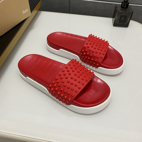 Cheap Christian Louboutin CL Slippers For Men #1195457 Replica Wholesale [$64.00 USD] [ITEM#1195457] on Replica Christian Louboutin CL Slippers