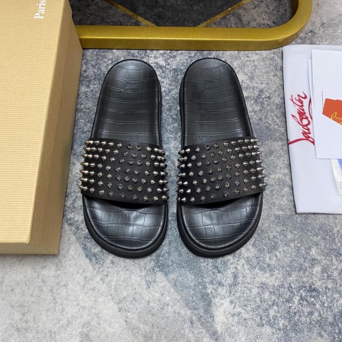 Cheap Christian Louboutin CL Slippers For Men #1195458 Replica Wholesale [$64.00 USD] [ITEM#1195458] on Replica Christian Louboutin CL Slippers