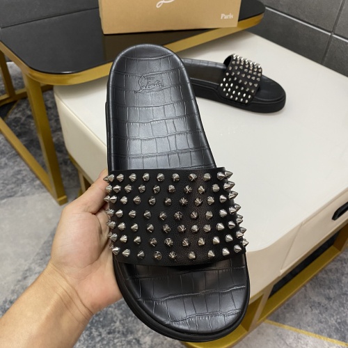 Cheap Christian Louboutin CL Slippers For Men #1195458 Replica Wholesale [$64.00 USD] [ITEM#1195458] on Replica Christian Louboutin CL Slippers