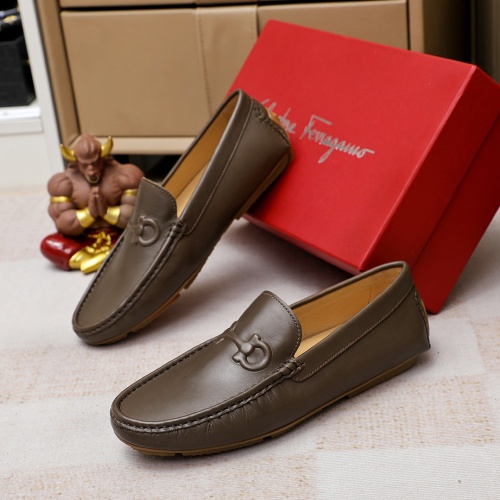Cheap Salvatore Ferragamo Leather Shoes For Men #1195799 Replica Wholesale [$68.00 USD] [ITEM#1195799] on Replica Salvatore Ferragamo Leather Shoes