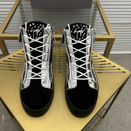 Cheap Giuseppe Zanotti High Tops Shoes For Men #1196112 Replica Wholesale [$102.00 USD] [ITEM#1196112] on Replica Giuseppe Zanotti High Tops Shoes