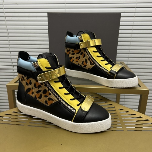 Cheap Giuseppe Zanotti High Tops Shoes For Men #1196114 Replica Wholesale [$100.00 USD] [ITEM#1196114] on Replica Giuseppe Zanotti High Tops Shoes