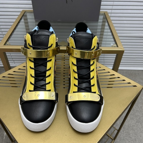 Cheap Giuseppe Zanotti High Tops Shoes For Men #1196114 Replica Wholesale [$100.00 USD] [ITEM#1196114] on Replica Giuseppe Zanotti High Tops Shoes