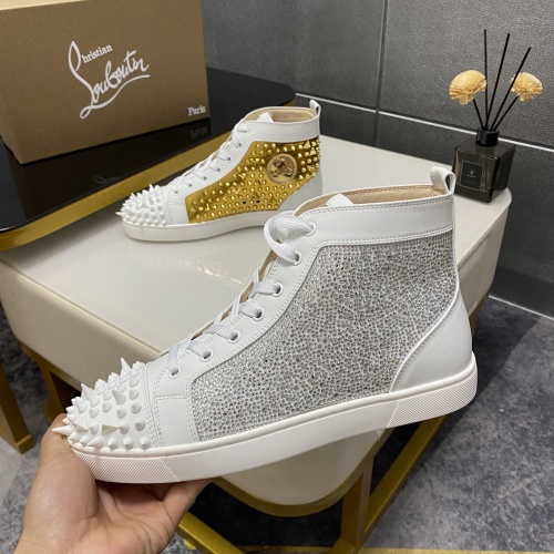 Cheap Christian Louboutin High Top Shoes For Men #1196117 Replica Wholesale [$98.00 USD] [ITEM#1196117] on Replica Christian Louboutin High Top Shoes