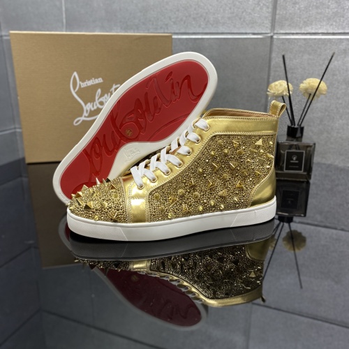 Cheap Christian Louboutin High Top Shoes For Men #1196121 Replica Wholesale [$98.00 USD] [ITEM#1196121] on Replica Christian Louboutin High Top Shoes