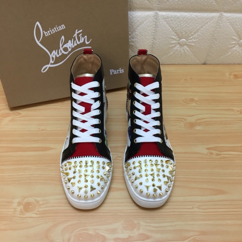 Cheap Christian Louboutin High Top Shoes For Men #1196123 Replica Wholesale [$92.00 USD] [ITEM#1196123] on Replica Christian Louboutin High Top Shoes