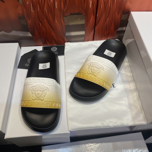 Cheap Versace Slippers For Men #1196538 Replica Wholesale [$45.00 USD] [ITEM#1196538] on Replica Versace Slippers