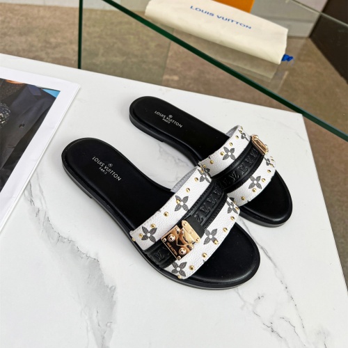 Cheap Louis Vuitton Slippers For Women #1198358 Replica Wholesale [$64.00 USD] [ITEM#1198358] on Replica Louis Vuitton Slippers