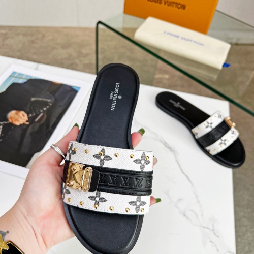 Cheap Louis Vuitton Slippers For Women #1198358 Replica Wholesale [$64.00 USD] [ITEM#1198358] on Replica Louis Vuitton Slippers