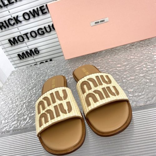 Cheap MIU MIU Slippers For Women #1198392 Replica Wholesale [$108.00 USD] [ITEM#1198392] on Replica MIU MIU Slippers