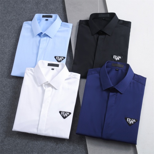 Cheap Prada Shirts Long Sleeved For Men #1200669 Replica Wholesale [$40.00 USD] [ITEM#1200669] on Replica Prada Shirts