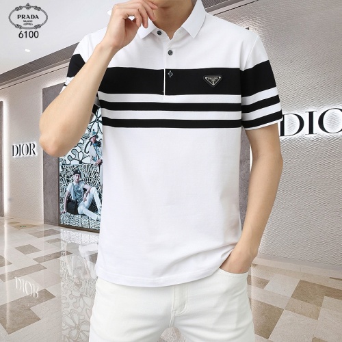 Cheap Prada T-Shirts Short Sleeved For Men #1201826 Replica Wholesale [$45.00 USD] [ITEM#1201826] on Replica Prada T-Shirts