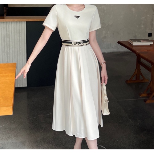 Cheap Prada Dresses Short Sleeved For Women #1202007 Replica Wholesale [$85.00 USD] [ITEM#1202007] on Replica Prada Dresses