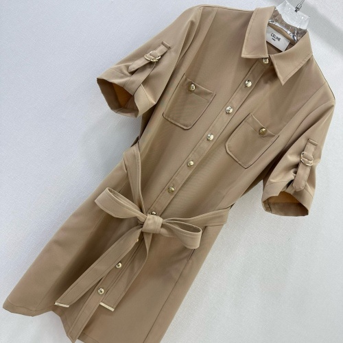 Cheap Celine Dresses Short Sleeved For Women #1204403 Replica Wholesale [$130.00 USD] [ITEM#1204403] on Replica Celine Dresses