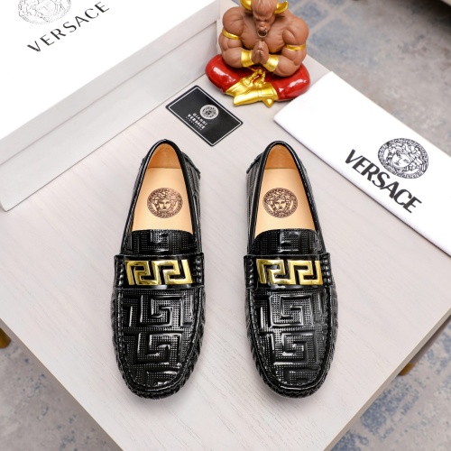Cheap Versace Leather Shoes For Men #1205121 Replica Wholesale [$76.00 USD] [ITEM#1205121] on Replica Versace Leather Shoes