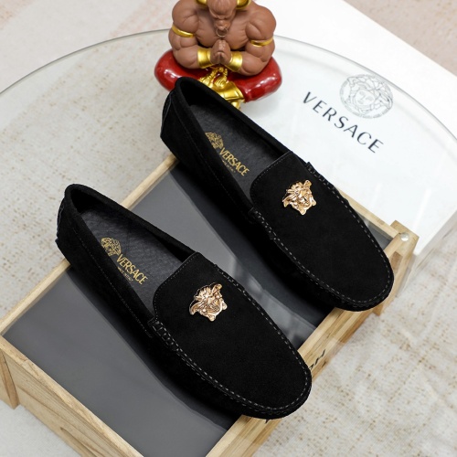 Cheap Versace Leather Shoes For Men #1205136 Replica Wholesale [$76.00 USD] [ITEM#1205136] on Replica Versace Leather Shoes