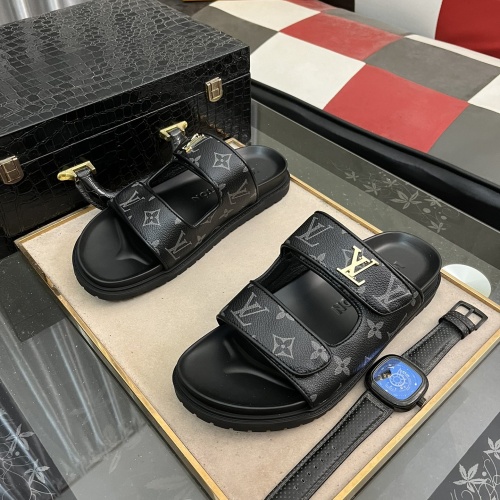 Cheap Louis Vuitton Slippers For Men #1207347 Replica Wholesale [$56.00 USD] [ITEM#1207347] on Replica Louis Vuitton Slippers