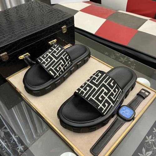 Cheap Balmain Slippers For Men #1207471 Replica Wholesale [$52.00 USD] [ITEM#1207471] on Replica Balmain Slippers