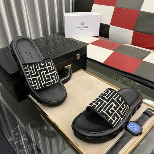 Cheap Balmain Slippers For Men #1207471 Replica Wholesale [$52.00 USD] [ITEM#1207471] on Replica Balmain Slippers