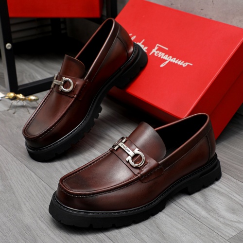 Cheap Salvatore Ferragamo Leather Shoes For Men #1209298 Replica Wholesale [$82.00 USD] [ITEM#1209298] on Replica Salvatore Ferragamo Leather Shoes