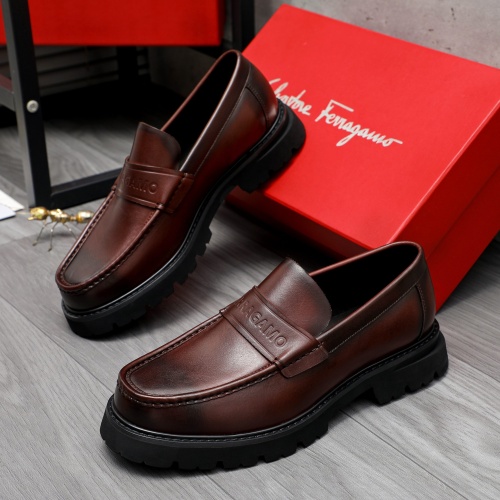 Cheap Salvatore Ferragamo Leather Shoes For Men #1209301 Replica Wholesale [$82.00 USD] [ITEM#1209301] on Replica Salvatore Ferragamo Leather Shoes