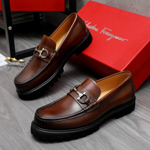 Cheap Salvatore Ferragamo Leather Shoes For Men #1209316 Replica Wholesale [$82.00 USD] [ITEM#1209316] on Replica Salvatore Ferragamo Leather Shoes