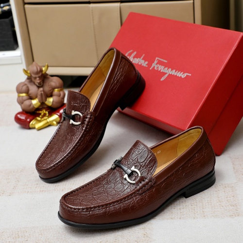 Cheap Salvatore Ferragamo Leather Shoes For Men #1209563 Replica Wholesale [$85.00 USD] [ITEM#1209563] on Replica Salvatore Ferragamo Leather Shoes