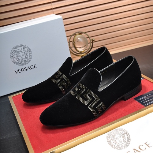 Cheap Versace Leather Shoes For Men #1209620 Replica Wholesale [$85.00 USD] [ITEM#1209620] on Replica Versace Leather Shoes