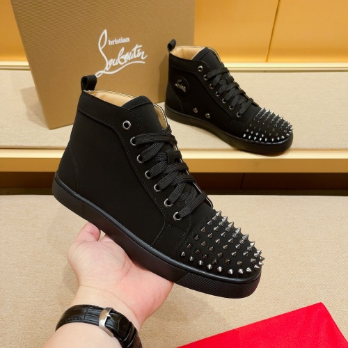 Cheap Christian Louboutin High Top Shoes For Men #1209936 Replica Wholesale [$85.00 USD] [ITEM#1209936] on Replica Christian Louboutin High Top Shoes