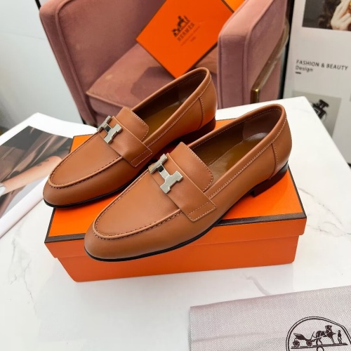 Cheap Hermes Leather Shoes For Women #1210095 Replica Wholesale [$96.00 USD] [ITEM#1210095] on Replica Hermes Leather Shoes