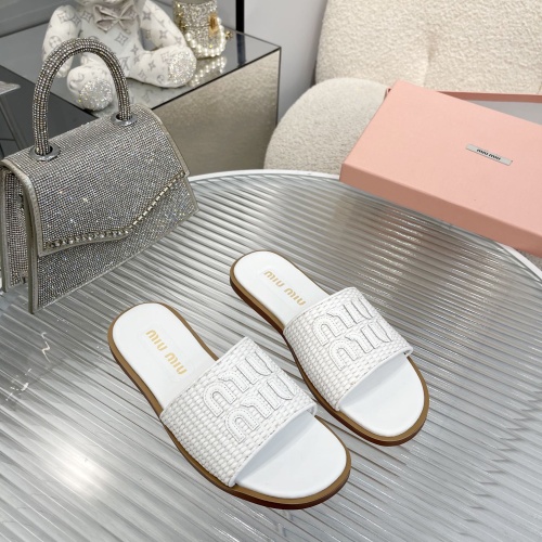 Cheap MIU MIU Slippers For Women #1210193 Replica Wholesale [$82.00 USD] [ITEM#1210193] on Replica MIU MIU Slippers