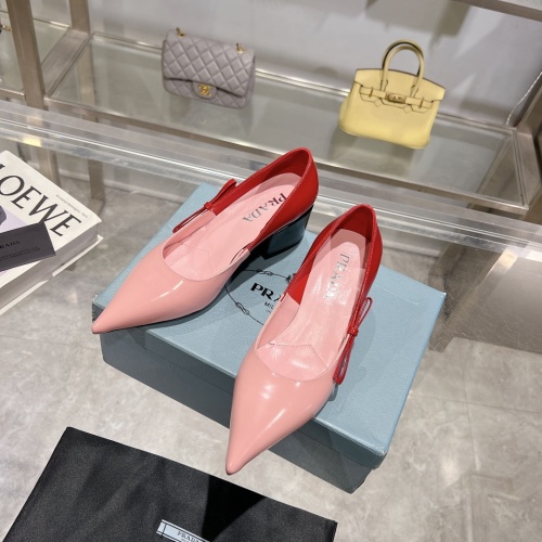 Cheap Prada High-heeled Shoes For Women #1210644 Replica Wholesale [$112.00 USD] [ITEM#1210644] on Replica Prada High-heeled Shoes