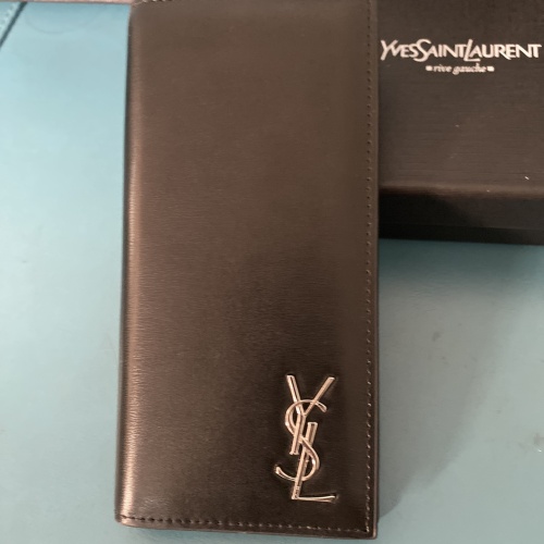 Cheap Yves Saint Laurent YSL Man Wallets In Silver #1211783 Replica Wholesale [$45.00 USD] [ITEM#1211783] on Replica Yves Saint Laurent YSL AAA Man Wallets