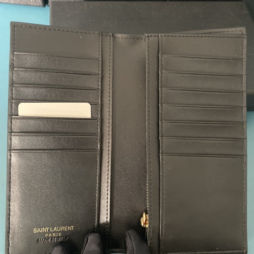 Cheap Yves Saint Laurent YSL Man Wallets In Silver #1211783 Replica Wholesale [$45.00 USD] [ITEM#1211783] on Replica Yves Saint Laurent YSL AAA Man Wallets